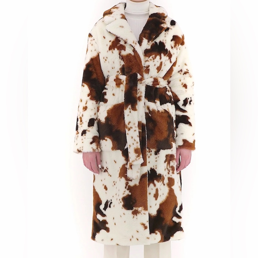 FREED - Violet - Brown Cow - Vegan Fur Coat - XS/S